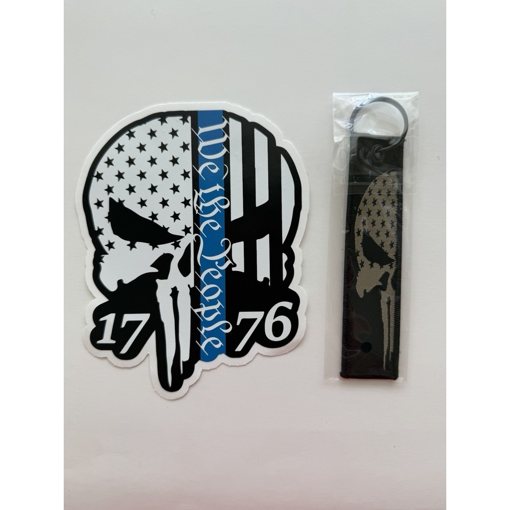 We The People Keychain and Sticker Patriotic